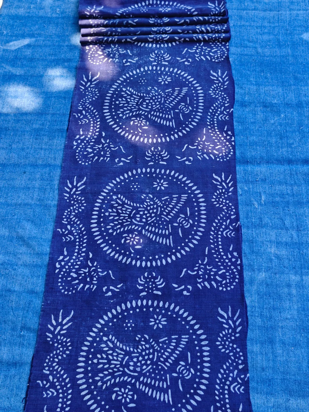 Dragon & Phoenix — Nantong Indigo Resist-Printed Panel