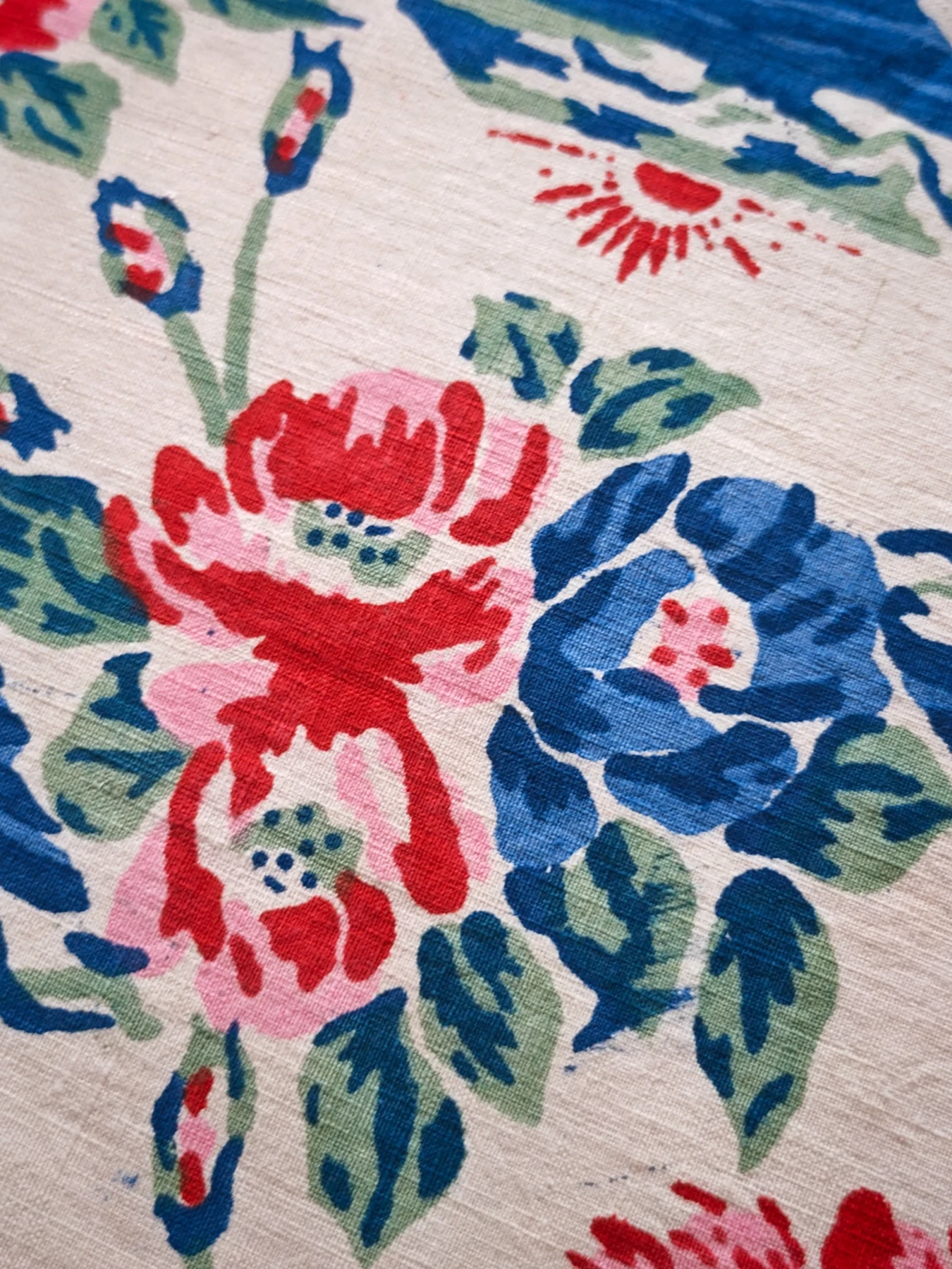 Sunrise Peony — Jiangnan Multicolour Printed Homespun