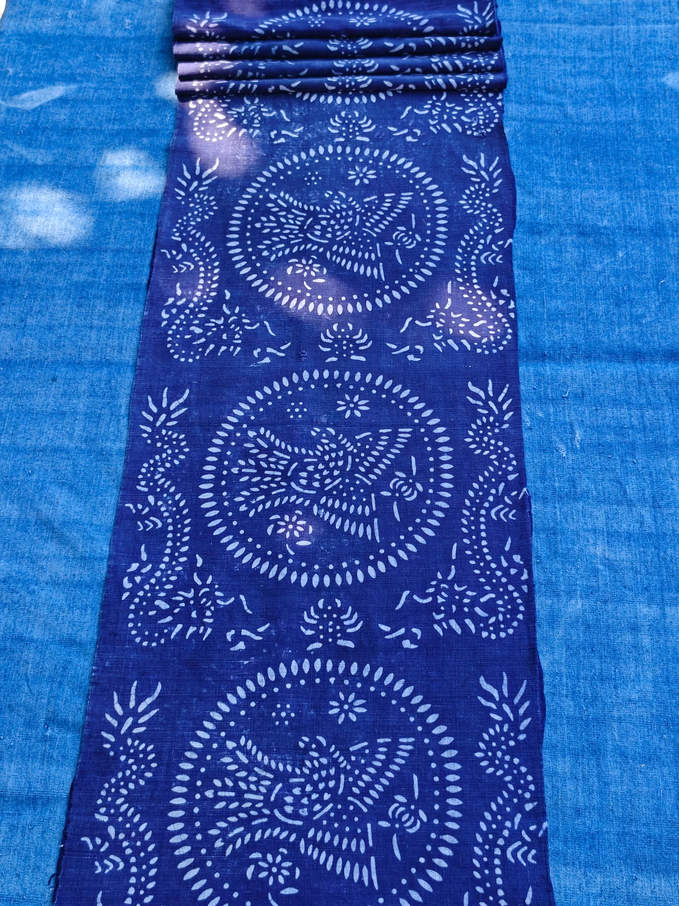 Dragon & Phoenix — Nantong Indigo Resist-Printed Panel