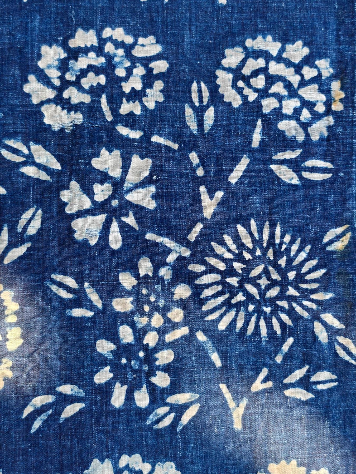 Indigo Floral Resist Textile — source photograph 3, documenting the same textile.