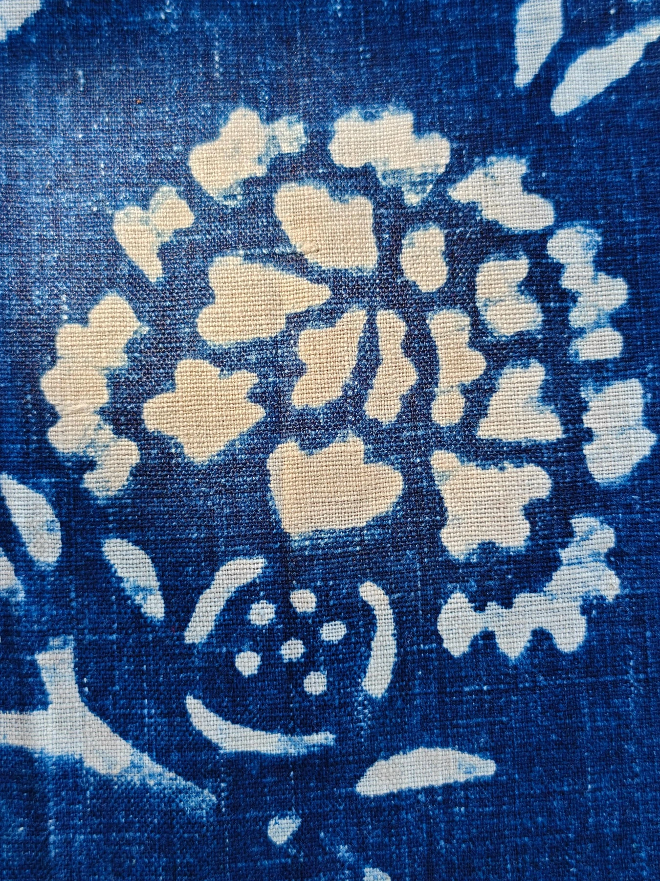 Indigo Floral Resist Textile — source photograph 5, documenting the same textile.